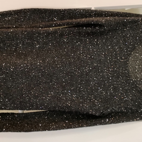 Victor Alfaro Sequin sweater charcoal Gray detachable cowl size Large - Picture 2 of 10